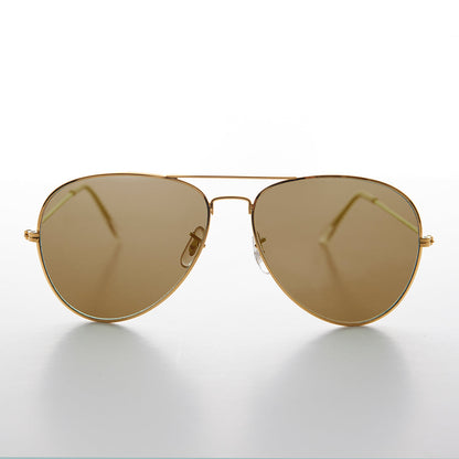 Vintage Metal Aviator Sunglass with Glass Lens - Hughes