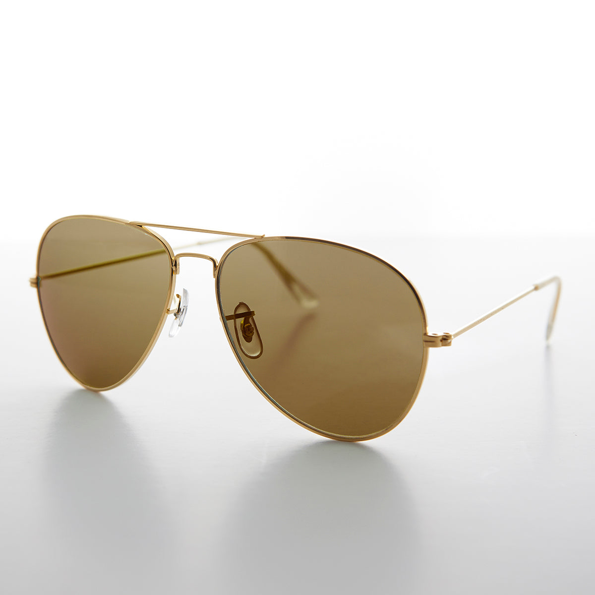 Vintage Metal Aviator Sunglass with Glass Lens - Hughes