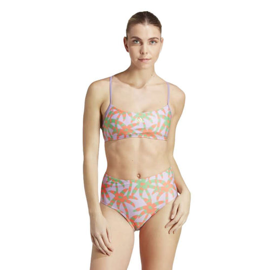adidas Women's Essentials Farm Bikini - Purple Glow / Semi Flash Green / App Solar Red
