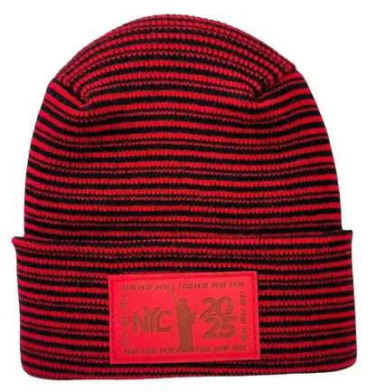 H Stitch Cuffed Beanie, Black and Red Contrast, New Year 2025 Limited Edition