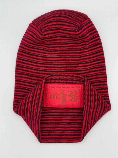 H Stitch Cuffed Beanie, Black and Red Contrast, New Year 2025 Limited Edition