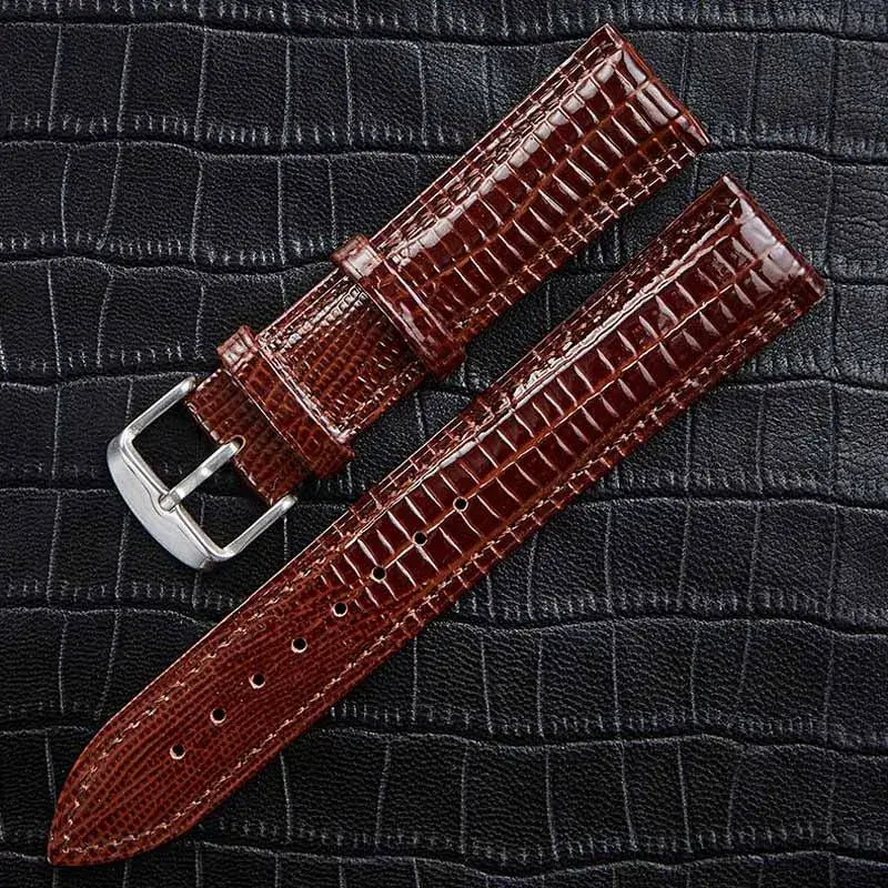 Suunto Race, Vertical & 9 Peak Lizard-Embossed Leather Buckle Band