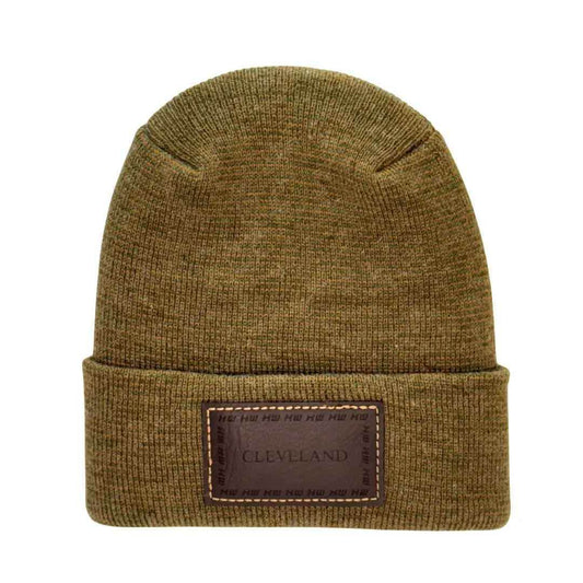 Haakwear Cleveland H Stitch Cuffed Beanie - Made in USA Hats (Limited Edition) - Brown / Green Fusion