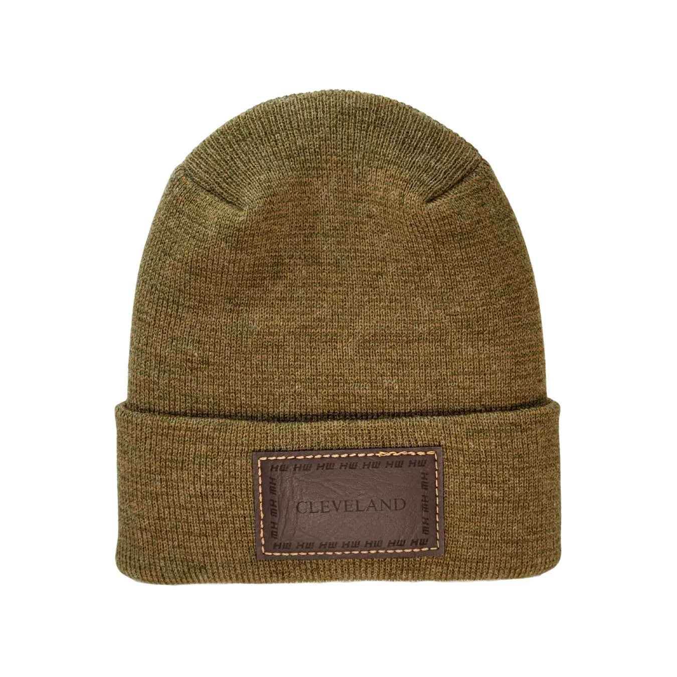 Haakwear Cleveland H Stitch Cuffed Beanie - Made in USA Hats (Limited Edition) - Brown / Green Fusion