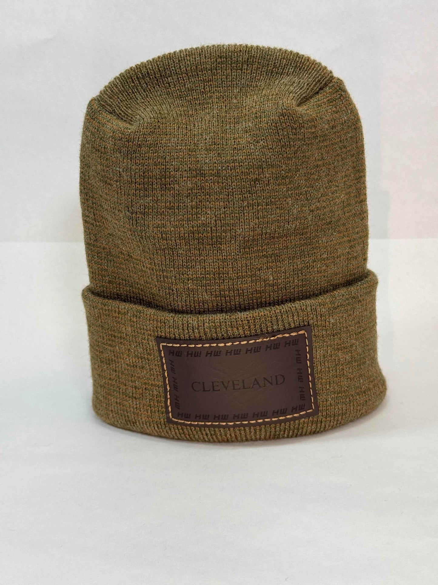 Haakwear Cleveland H Stitch Cuffed Beanie - Made in USA Hats (Limited Edition) - Brown / Green Fusion