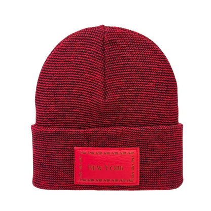 Haakwear New York Classic Fusion Cuffed Beanie / Hat, Made in USA (Limited Edition) - Black / Red Fusion