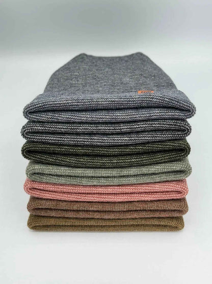 Haakwear H Stitch Fusion Cuffed Beanie / Hat (Patened Design) Burgundy / Green, Made in USA