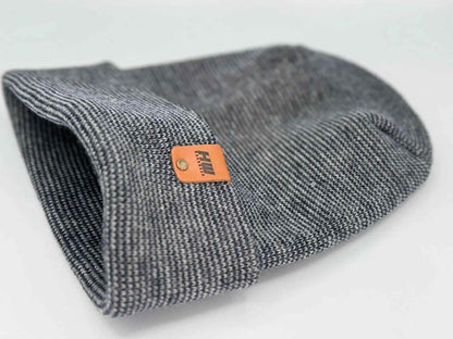 Haakwear H Stitch Fusion Cuffed Beanie / Hat (Patened Design) Gray / Denim, Made in USA