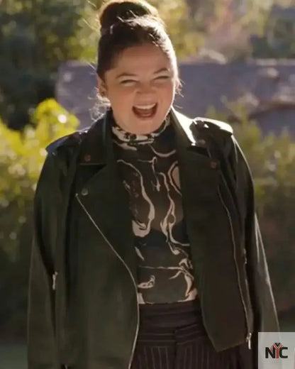 Hacks S03 Megan Stalter Black Leather Jacket