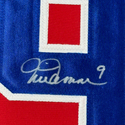 Framed Autographed/Signed Mia Hamm 35x39 Red Soccer Team USA United States World Cup Jersey Beckett BAS COA