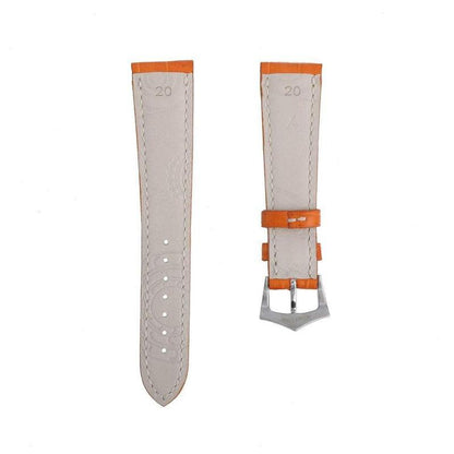 Hand-Sewn Matt Orange Caiman Watch Strap