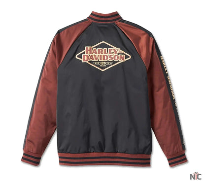 Harley Davidson 120th Anniversary Satin Varsity Jacket
