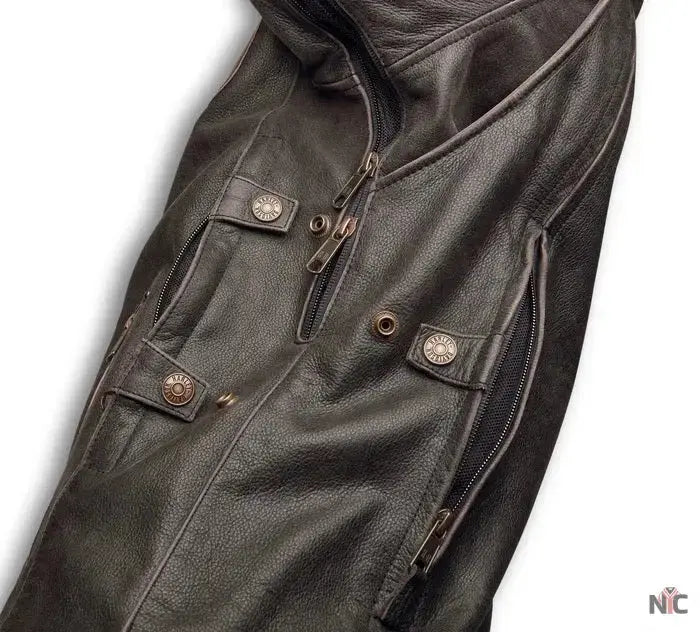 Harley Davidson Triple Vent System Trostel Leather Jacket