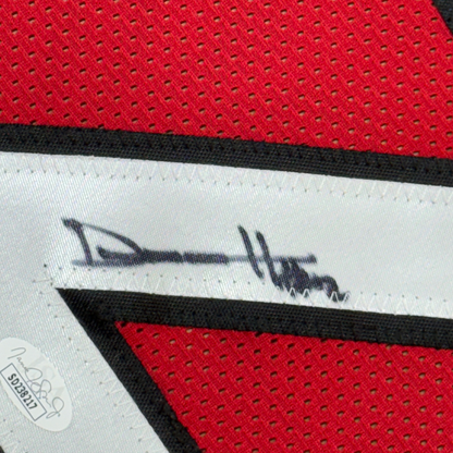 Framed Autographed/Signed Dylan Harper 35x39 Rutgers Red College Basketball Jersey JSA COA