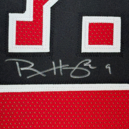 Framed Autographed/Signed Ron Harper 35x39 Chicago Red Basketball Jersey PSA/DNA COA