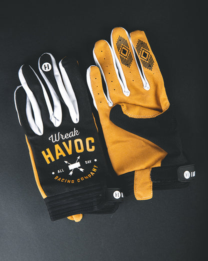 Tan and Black Gloves