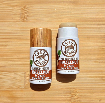 Hazelnut and Cocoa Butter - Natural Organic Lip Balm - Vegan - Plastic Free