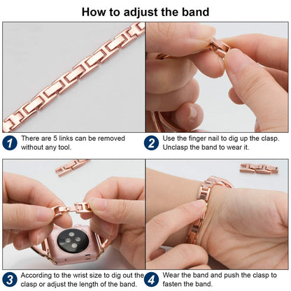 Diamond - Steel Apple Watch Band Series 11/10/9/8/7/6/5/4/ SE / Ultra 1/2/3