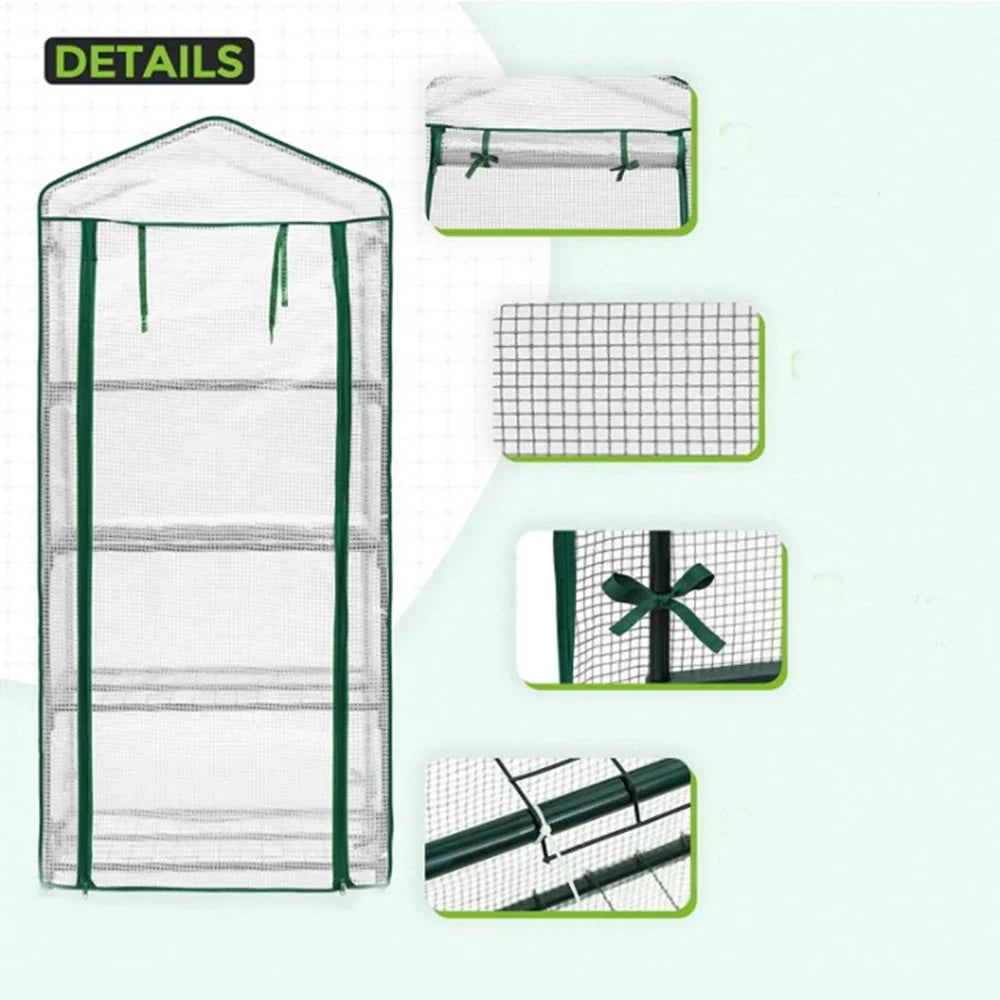 Mini Portable Greenhouse Cover with Frame, Outdoor, Balcony, Temperature Retaining, Waterproof, Flower, Plants, Gardening