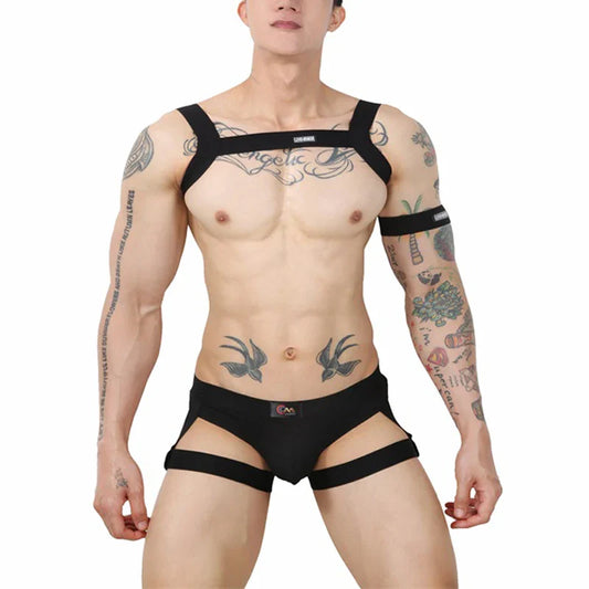CLEVER-MENMODE Harness Set Lingerie Mens Body Chest Straps Bondage