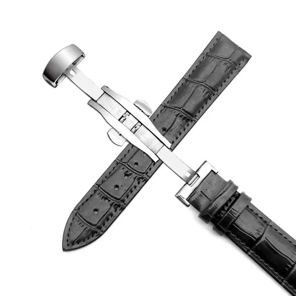 Suunto Race, Vertical & 9 Peak Croc-Pattern Leather Butterfly Band
