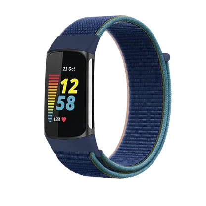 Fitbit Charge 5 6 Nylon Velcro Band - Durable Comfortable Strap