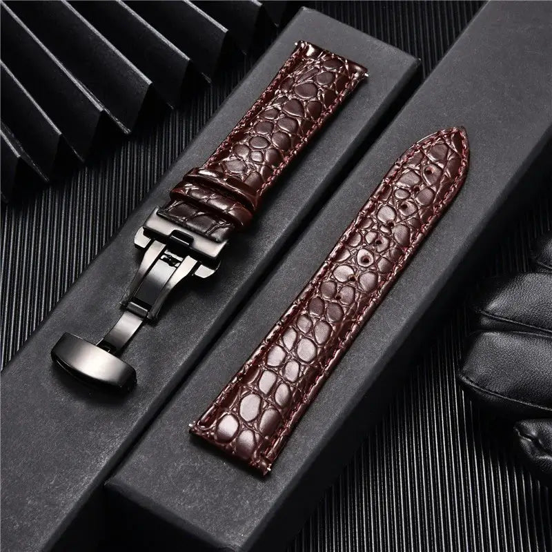 Huawei Watch & Watch GT Crocodile-Pattern Leather Clasp Band