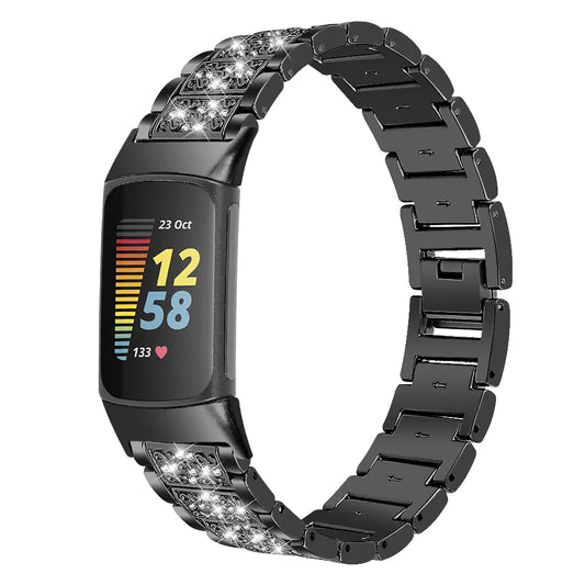 Fitbit Charge 6, 5, 4, 3 Metal Band Luxury Rhinestone Strap