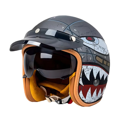 The Street King - Vintage Open Face Helmet - DOT & ECE Approved