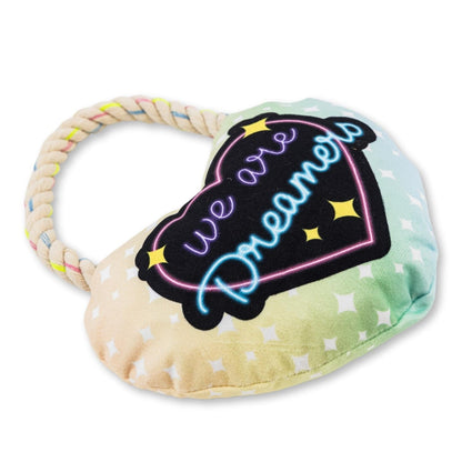 Love Heart Plush Dog Toy – with Squeaker & Crinkle Paper for Fun Play