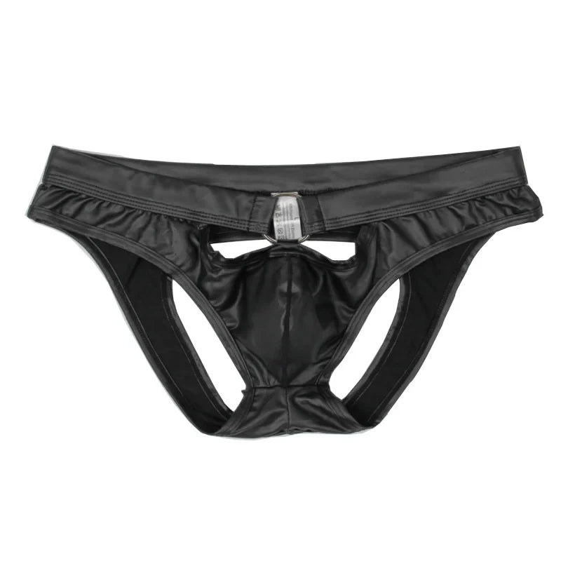 CLEVER-MENMODE Faux Leather Mens Briefs Erotic Underwear