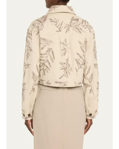 Herbarium Paillette Embroidered Cropped Jacket