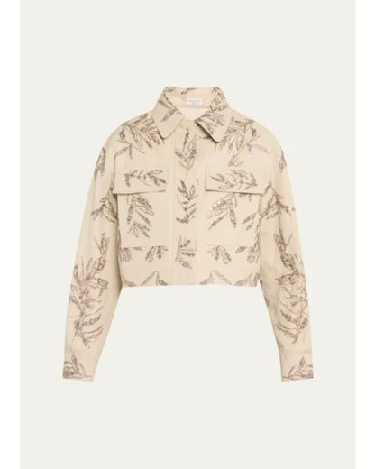 Herbarium Paillette Embroidered Cropped Jacket