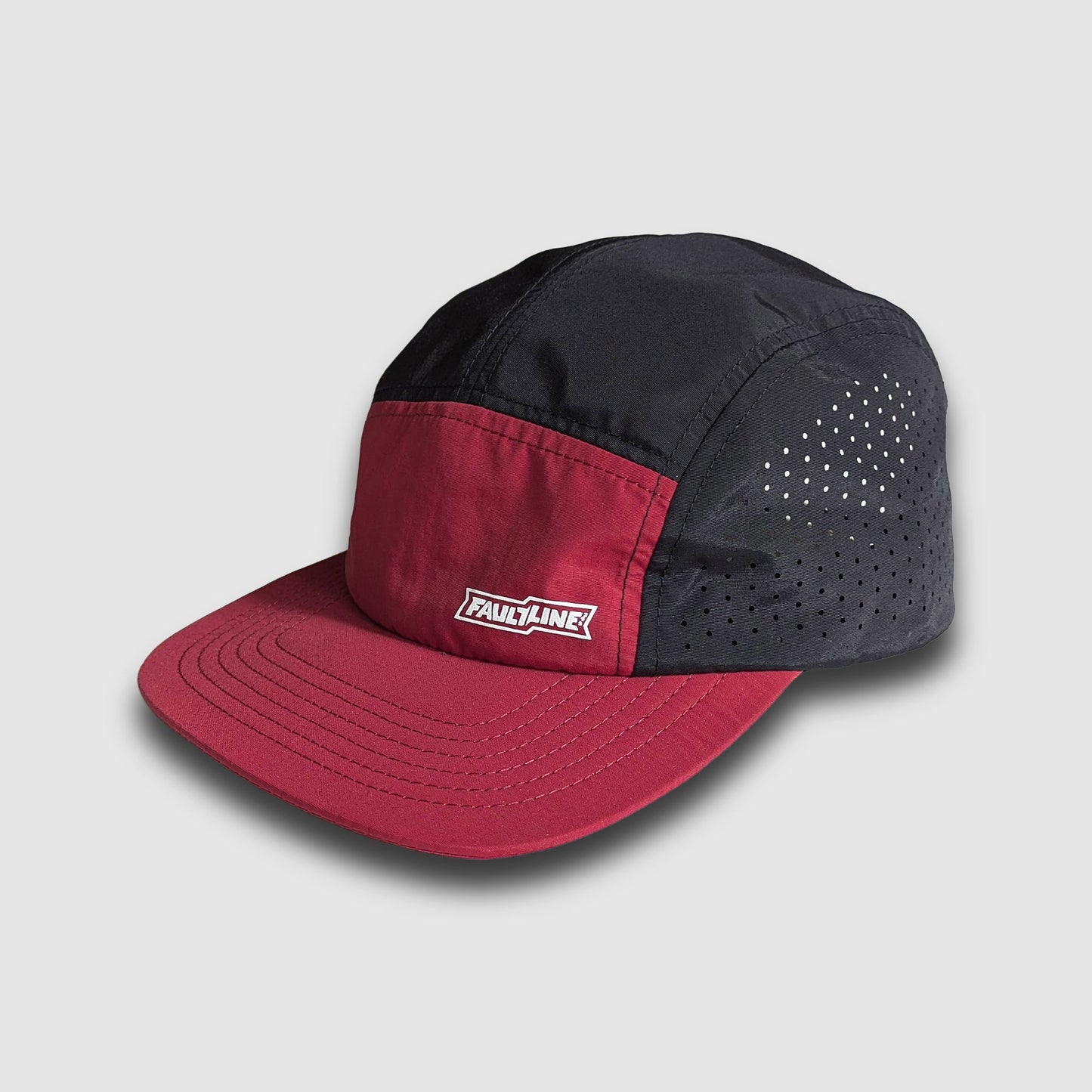 Crushable 5-Panel Camper Hat - Maroon/Black