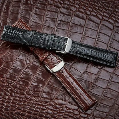Suunto Race, Vertical & 9 Peak Lizard-Embossed Leather Buckle Band