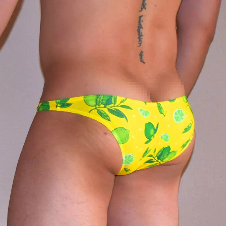 Tropical Flowers Low Cut Swim Brief