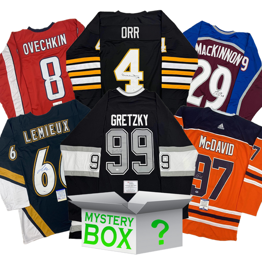 High Roller Autographed/Signed Hockey Jersey Mystery Box with PSA JSA BAS or Fanatics COA
