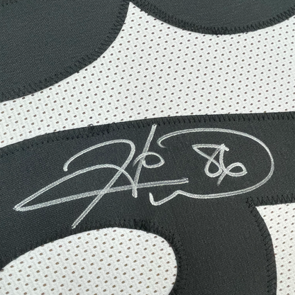 Framed Autographed/Signed Hines Ward 35x39 Pittsburgh White Football Jersey JSA COA