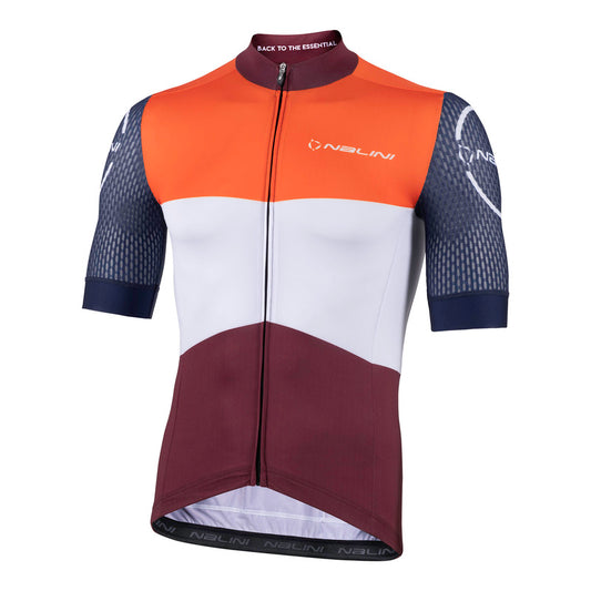 Nalini HOLLYWOOD Men's Cycling Jersey (Orange/White/Red) 2XL, 3XL