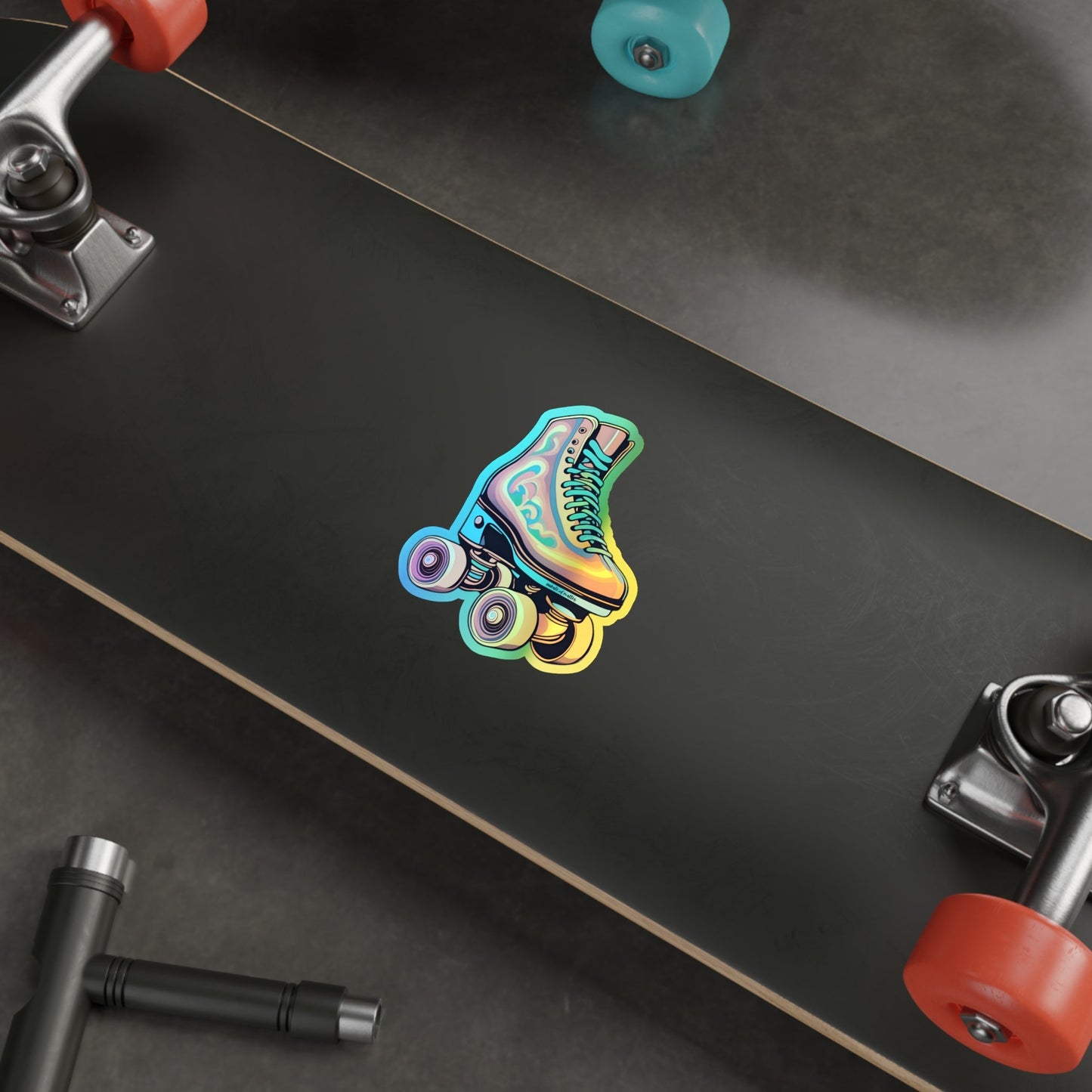 Holographic Psychedelic Roller Skate Sticker