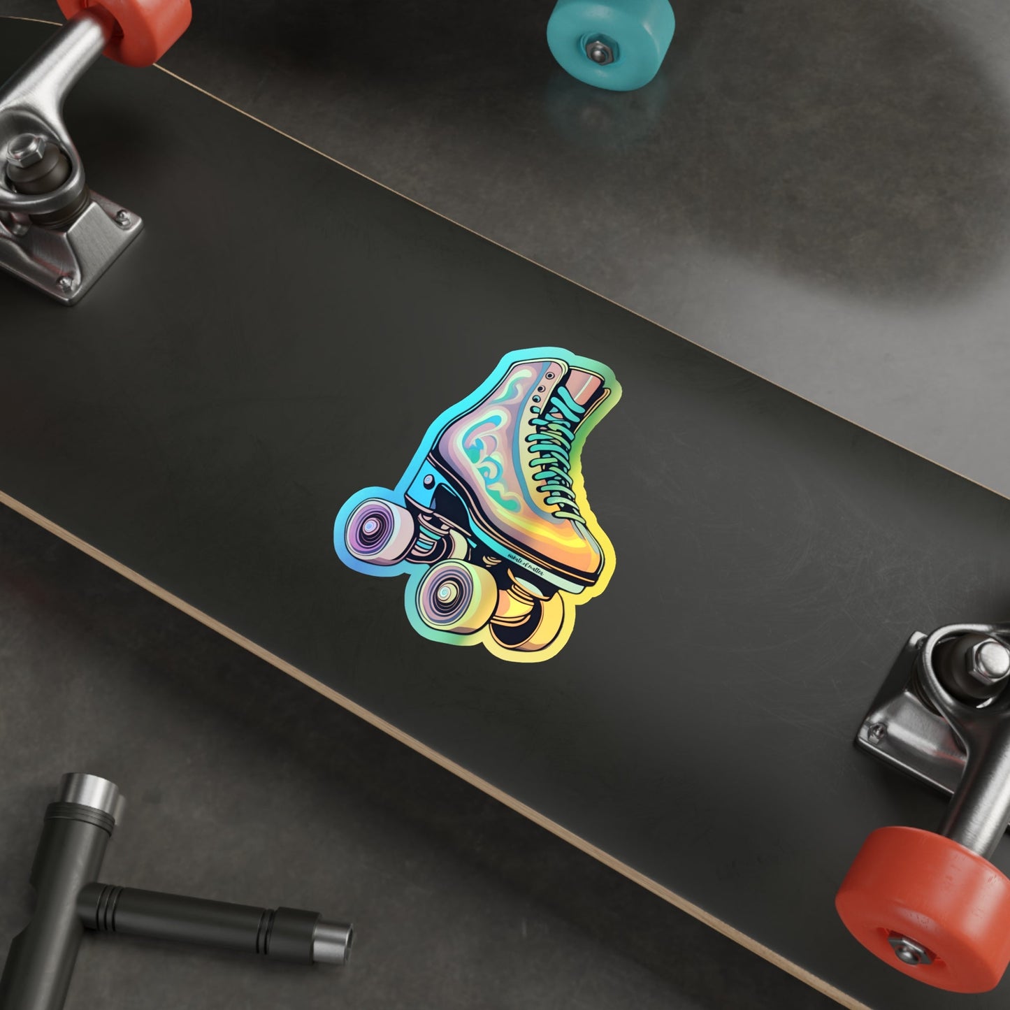 Holographic Psychedelic Roller Skate Sticker