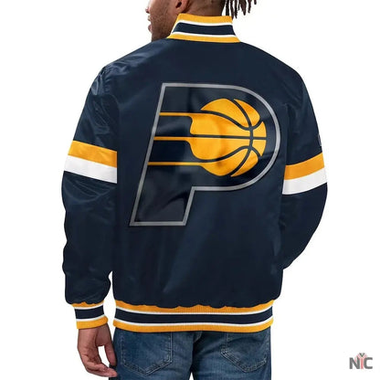 Home Game Indiana Pacers Navy Satin Jacket