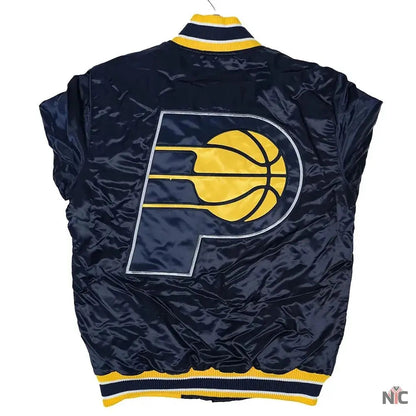 Home Game Indiana Pacers Navy Satin Jacket