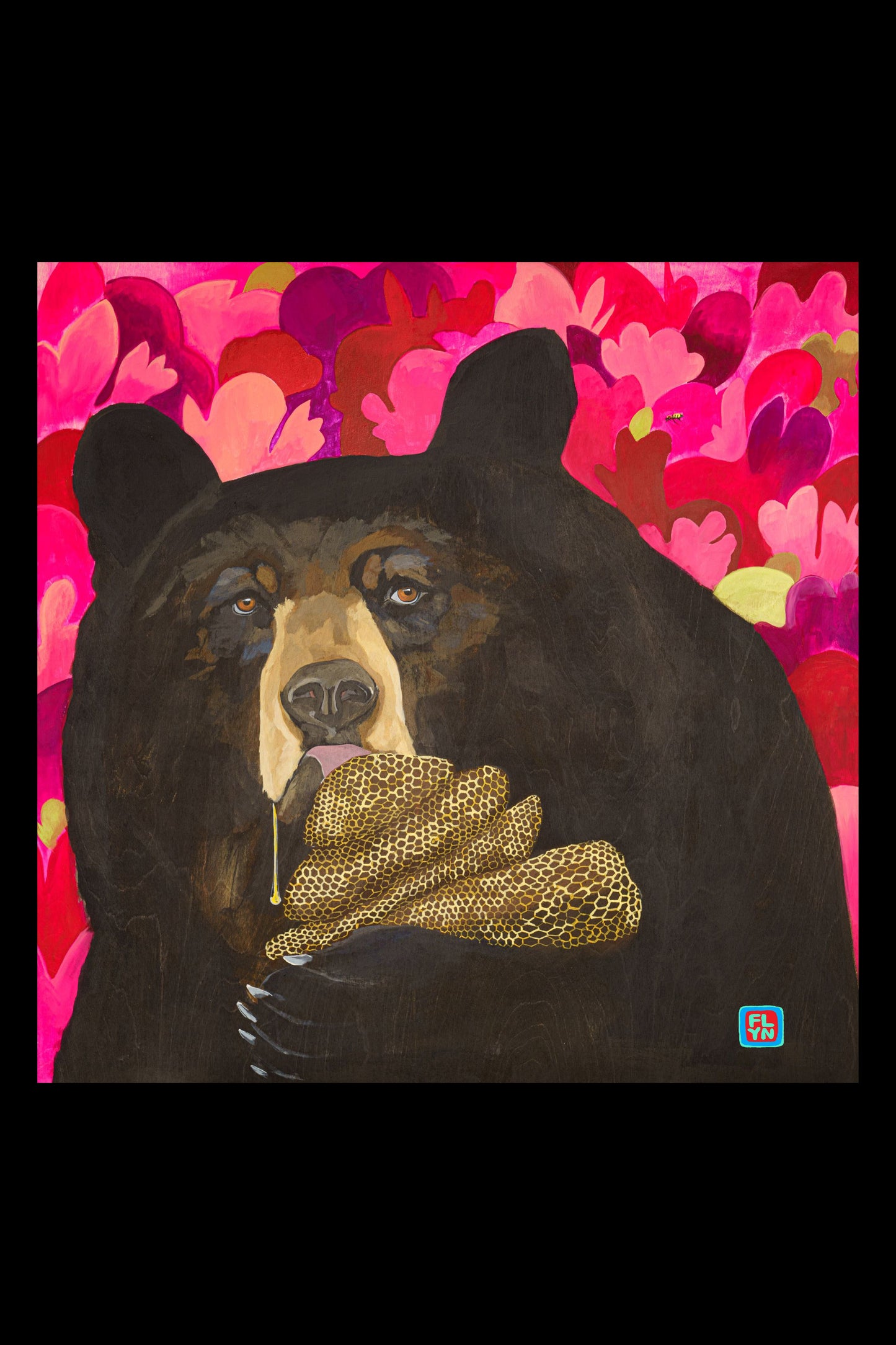 Hot Pink Honey Bear Print