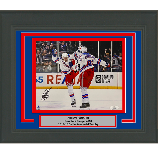 Framed Autographed/Signed Artemi Panarin New York Rangers 8x10 Hockey Photo JSA COA