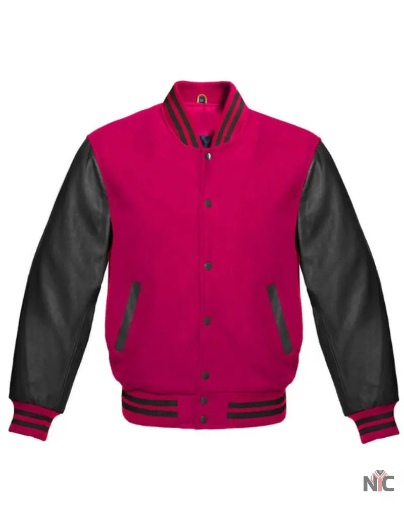 Hot Pink & Black Varsity Jacket