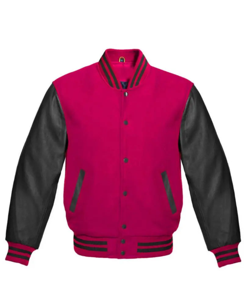 Hot Pink & Black Varsity Jacket