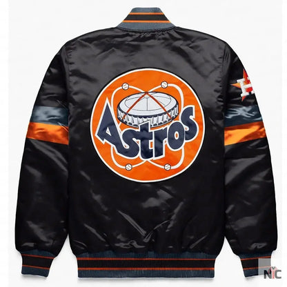 Houston Astros Home Game Black Varsity Satin Jacket