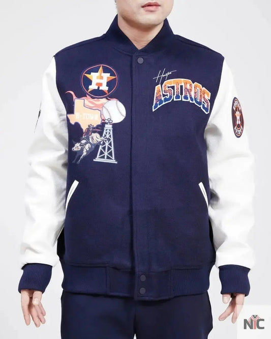 Houston Astros Retro Home Town Wool Varsity Jacket