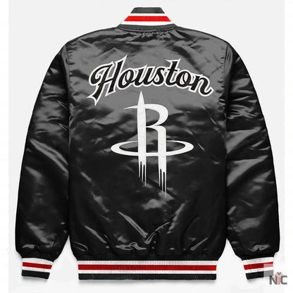 Houston Rockets Exclusive Black Satin Jacket